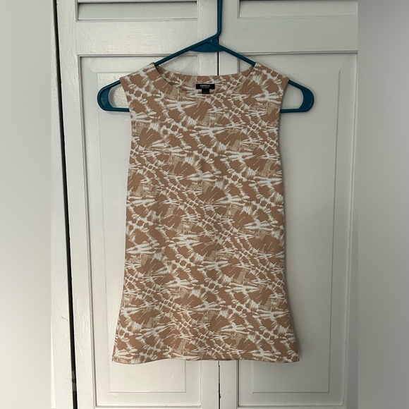 EXPRESS Body Contour Tan and White Top Size Small - Picture 2 of 2